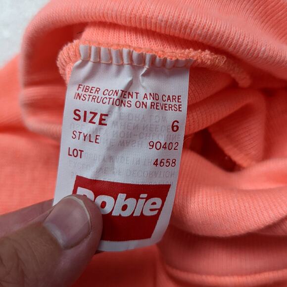 Vintage Dobie Turtleneck Unisex Kids Size 3T Peach Long Sleeve Basic Layering - Picture 3 of 3